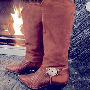 Via Spiga Vintage Leather Boots size 8.5